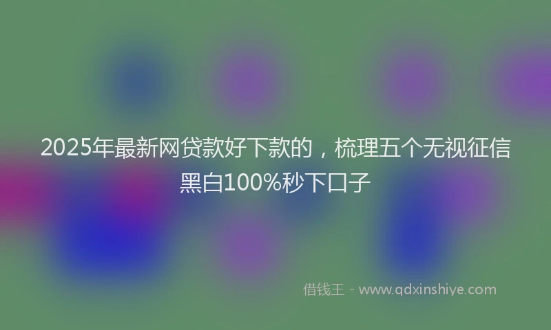 2025年最新网贷款好下款的，梳理五个无视征信黑白100%秒下口子