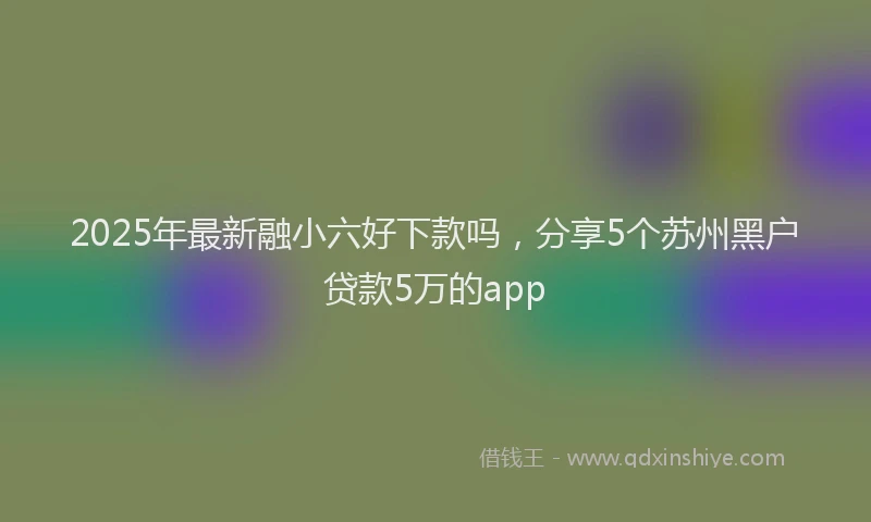 2025年最新融小六好下款吗，分享5个苏州黑户贷款5万的app