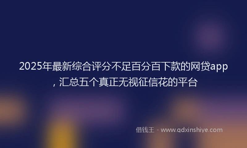 2025年最新综合评分不足百分百下款的网贷app，汇总五个真正无视征信花的平台