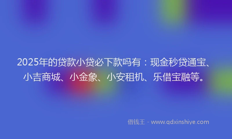 2025年的贷款小贷必下款吗有：现金秒贷通宝、小吉商城、小金象、小安租机、乐借宝融等。