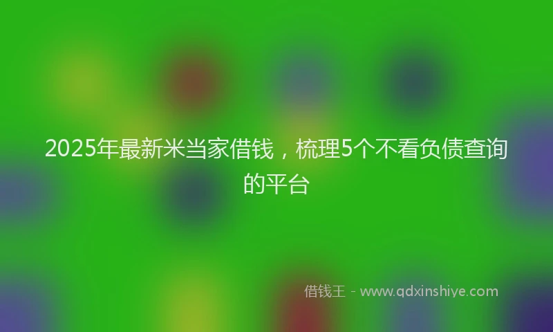2025年最新米当家借钱，梳理5个不看负债查询的平台