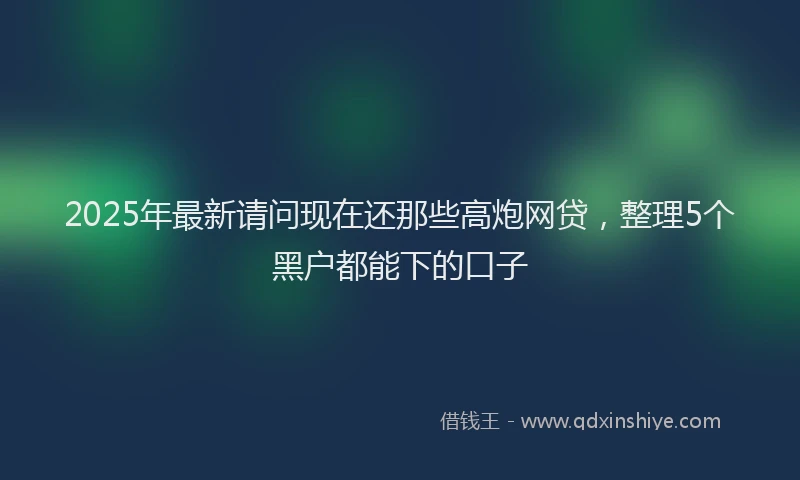 2025年最新请问现在还那些高炮网贷，整理5个黑户都能下的口子