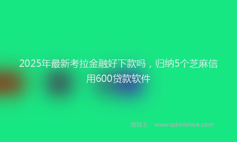 2025年最新考拉金融好下款吗，归纳5个芝麻信用600贷款软件