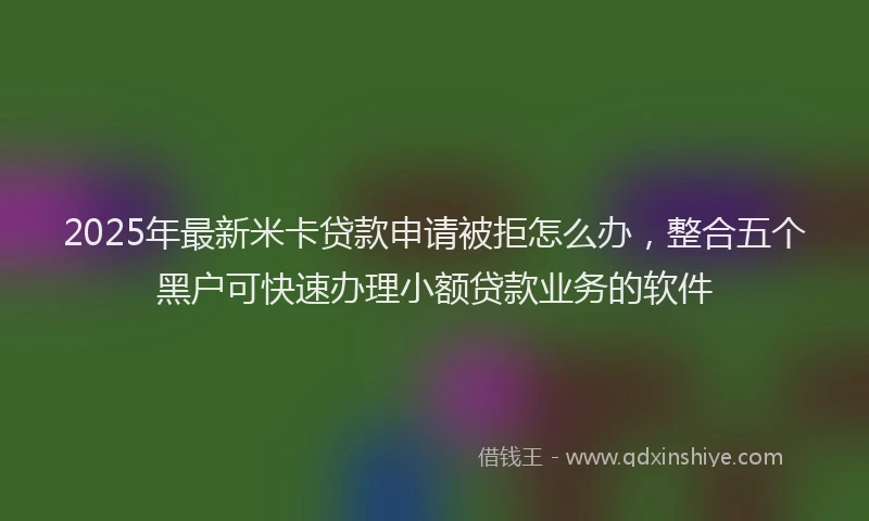 2025年最新米卡贷款申请被拒怎么办，整合五个黑户可快速办理小额贷款业务的软件