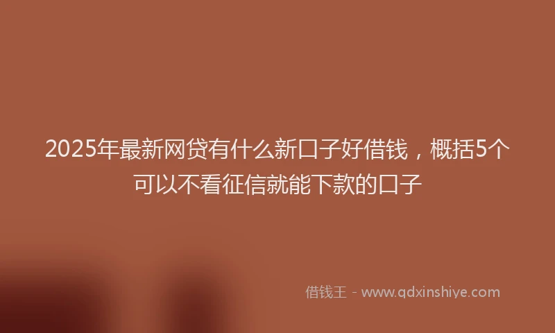 2025年最新网贷有什么新口子好借钱，概括5个可以不看征信就能下款的口子