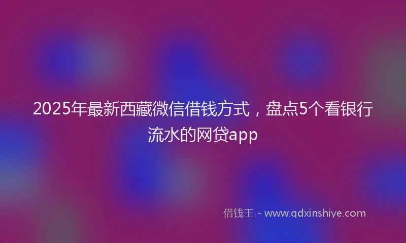 2025年最新西藏微信借钱方式，盘点5个看银行流水的网贷app