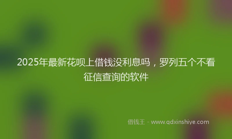 2025年最新花呗上借钱没利息吗，罗列五个不看征信查询的软件