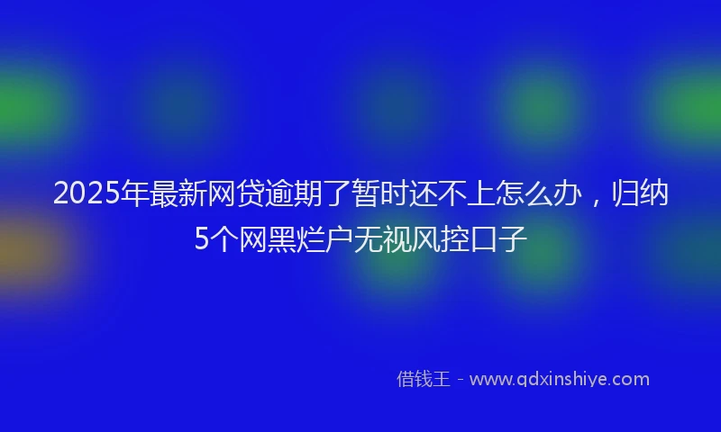 2025年最新网贷逾期了暂时还不上怎么办，归纳5个网黑烂户无视风控口子