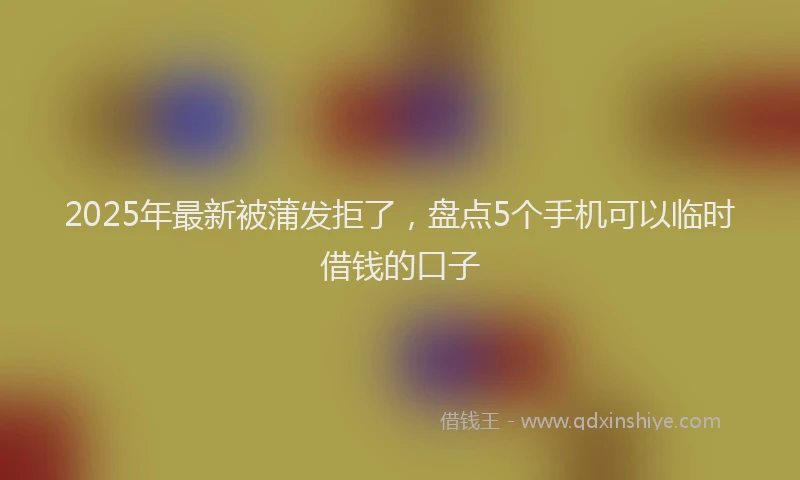 2025年最新被蒲发拒了，盘点5个手机可以临时借钱的口子