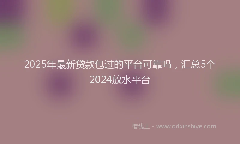 2025年最新贷款包过的平台可靠吗，汇总5个2024放水平台