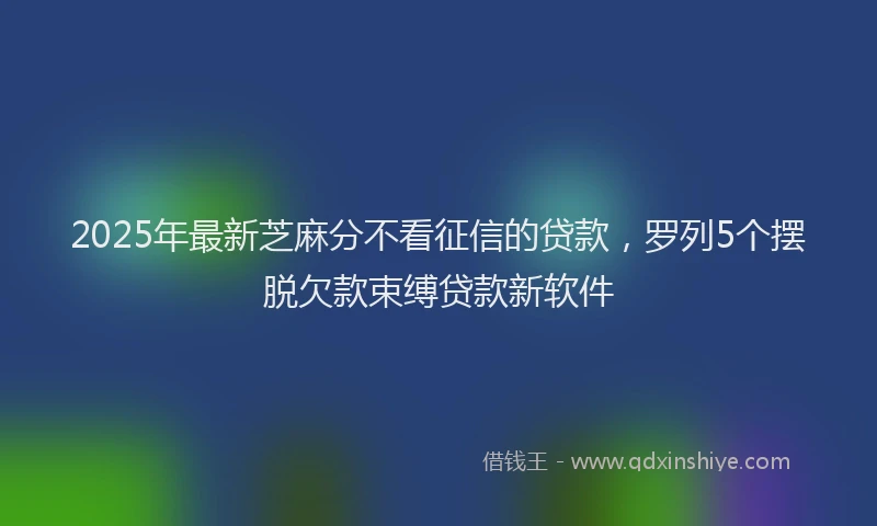 2025年最新芝麻分不看征信的贷款，罗列5个摆脱欠款束缚贷款新软件