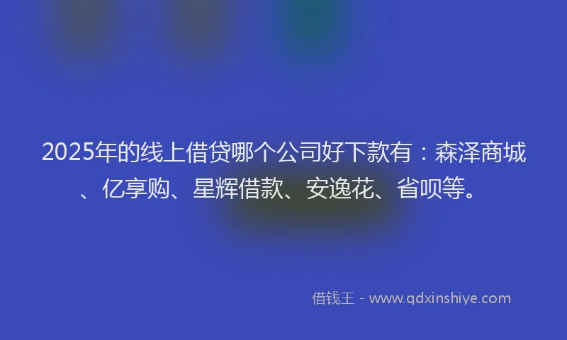2025年的线上借贷哪个公司好下款有：森泽商城、亿享购、星辉借款、安逸花、省呗等。