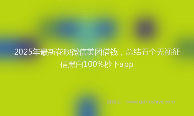 2025年最新花呗微信美团借钱，总结五个无视征信黑白100%秒下app