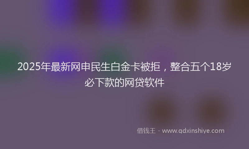 2025年最新网申民生白金卡被拒，整合五个18岁必下款的网贷软件