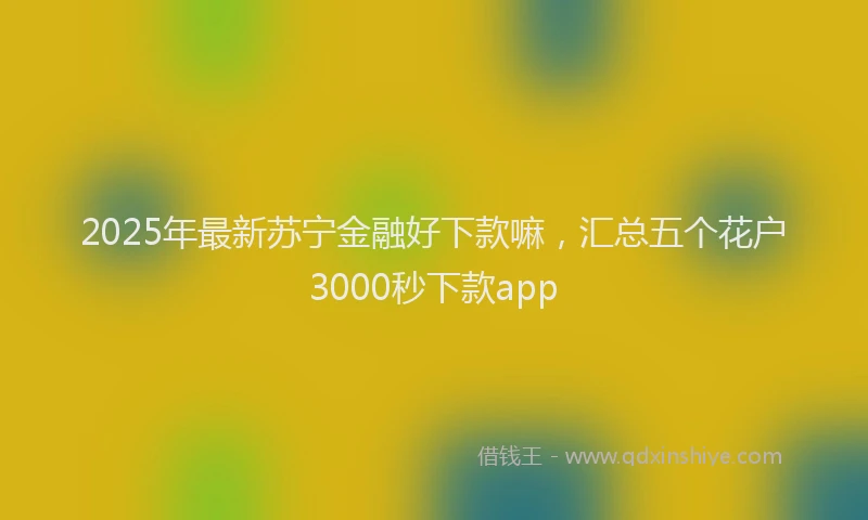 2025年最新苏宁金融好下款嘛，汇总五个花户3000秒下款app