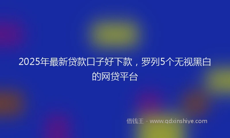 2025年最新贷款口子好下款，罗列5个无视黑白的网贷平台