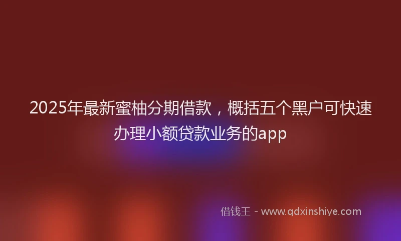 2025年最新蜜柚分期借款，概括五个黑户可快速办理小额贷款业务的app