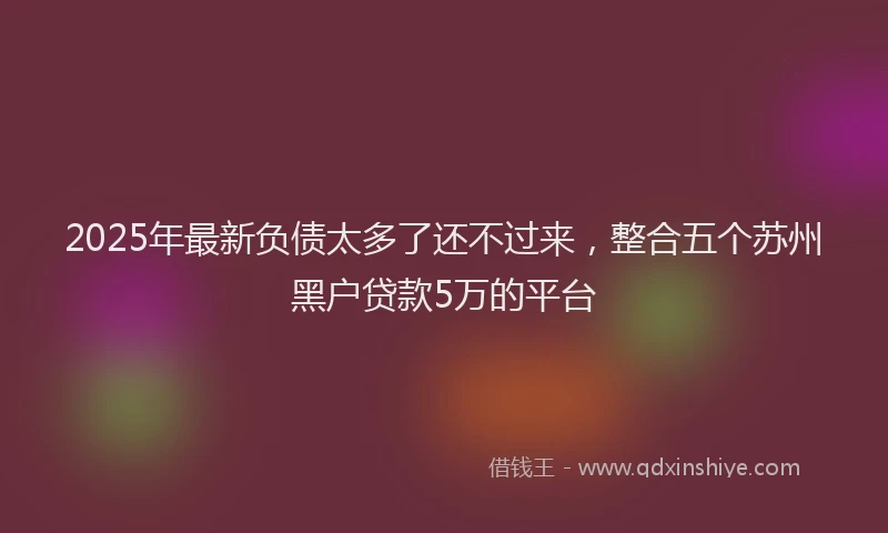 2025年最新负债太多了还不过来，整合五个苏州黑户贷款5万的平台