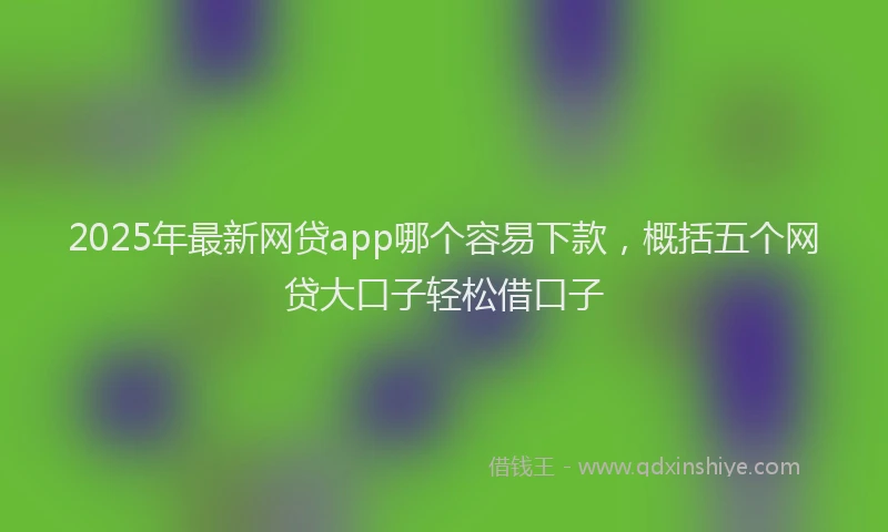 2025年最新网贷app哪个容易下款，概括五个网贷大口子轻松借口子