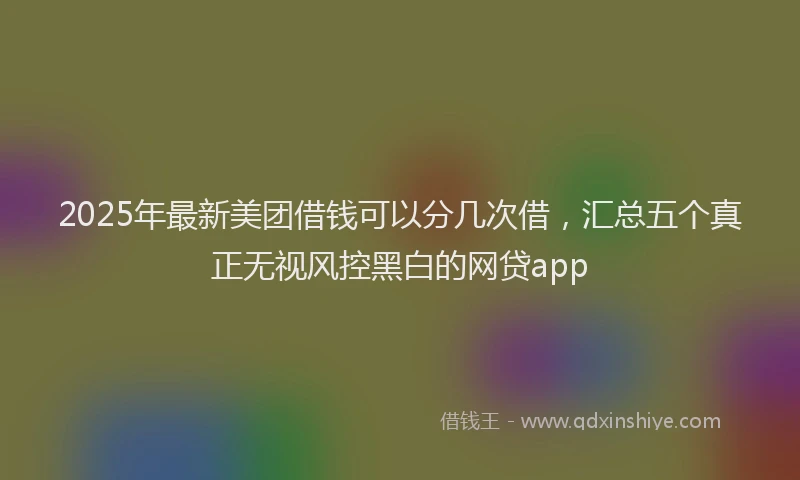 2025年最新美团借钱可以分几次借，汇总五个真正无视风控黑白的网贷app