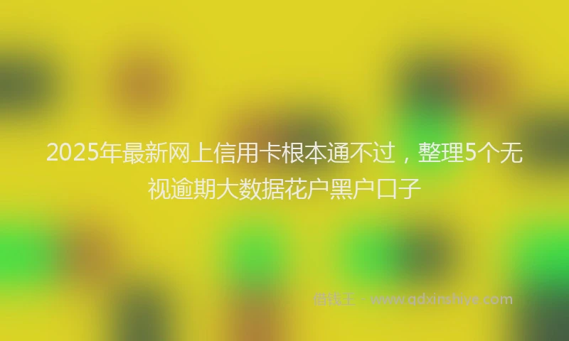 2025年最新网上信用卡根本通不过，整理5个无视逾期大数据花户黑户口子
