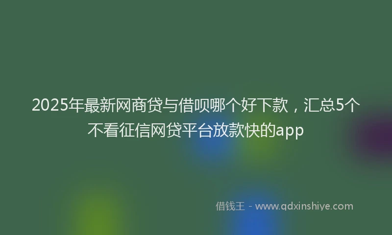 2025年最新网商贷与借呗哪个好下款，汇总5个不看征信网贷平台放款快的app