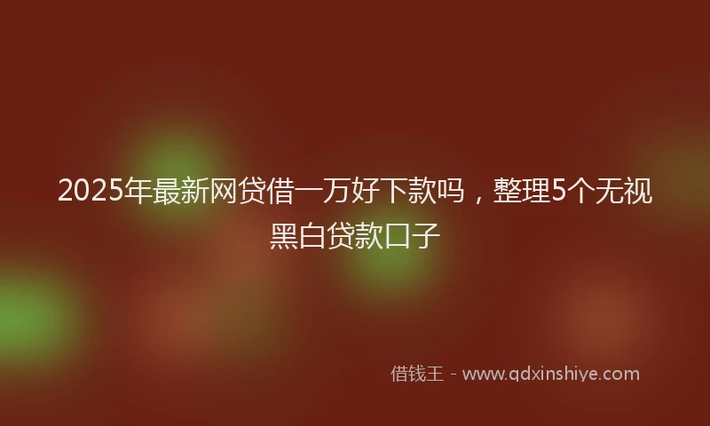 2025年最新网贷借一万好下款吗，整理5个无视黑白贷款口子
