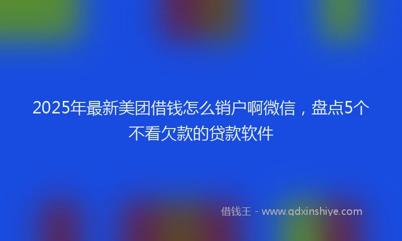 2025年最新美团借钱怎么销户啊微信，盘点5个不看欠款的贷款软件