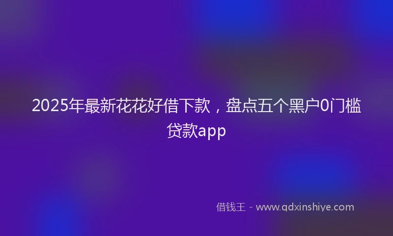 2025年最新花花好借下款，盘点五个黑户0门槛贷款app