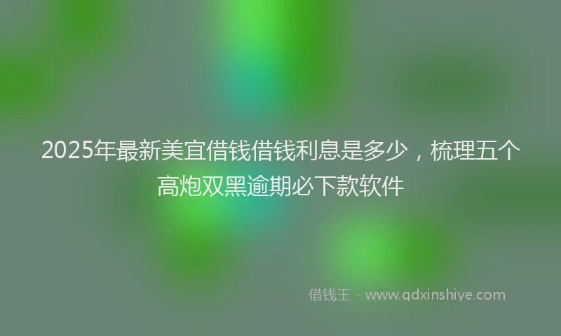2025年最新美宜借钱借钱利息是多少，梳理五个高炮双黑逾期必下款软件