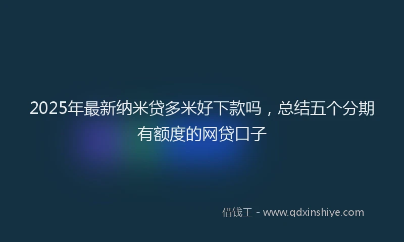 2025年最新纳米贷多米好下款吗，总结五个分期有额度的网贷口子