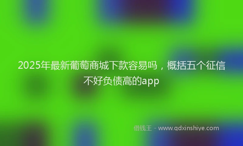 2025年最新葡萄商城下款容易吗，概括五个征信不好负债高的app