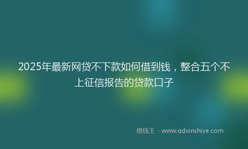 2025年最新网贷不下款如何借到钱，整合五个不上征信报告的贷款口子