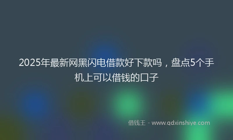 2025年最新网黑闪电借款好下款吗，盘点5个手机上可以借钱的口子