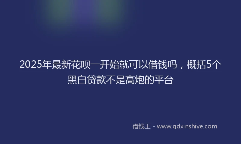 2025年最新花呗一开始就可以借钱吗，概括5个黑白贷款不是高炮的平台