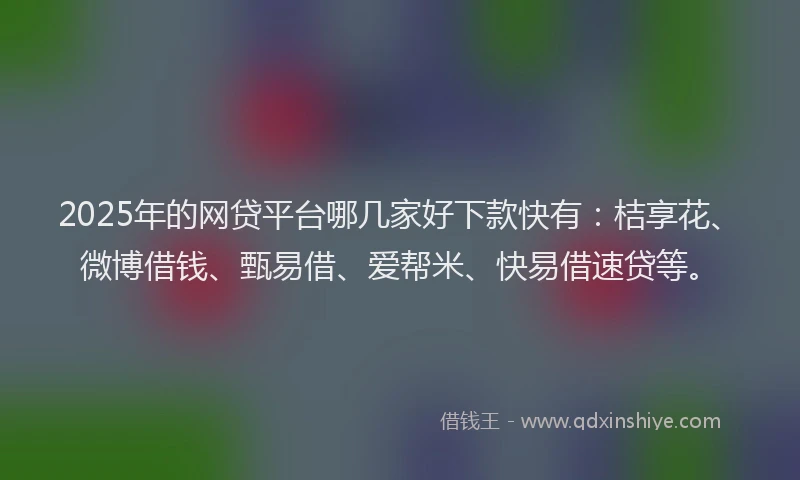 2025年的网贷平台哪几家好下款快有：桔享花、微博借钱、甄易借、爱帮米、快易借速贷等。