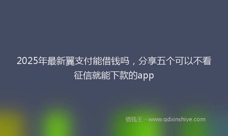 2025年最新翼支付能借钱吗，分享五个可以不看征信就能下款的app