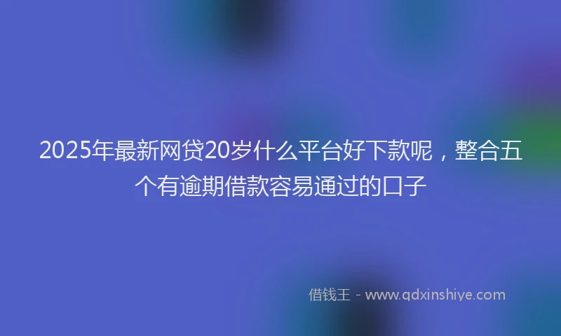 2025年最新网贷20岁什么平台好下款呢，整合五个有逾期借款容易通过的口子