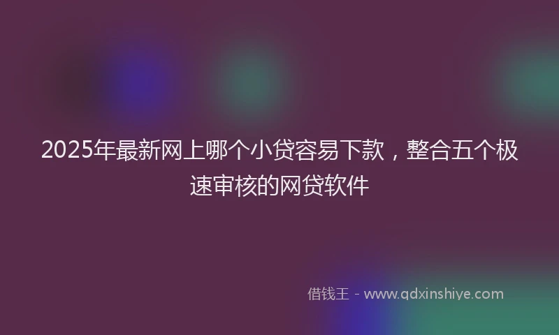 2025年最新网上哪个小贷容易下款，整合五个极速审核的网贷软件