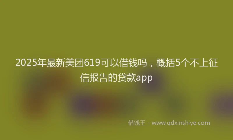 2025年最新美团619可以借钱吗，概括5个不上征信报告的贷款app