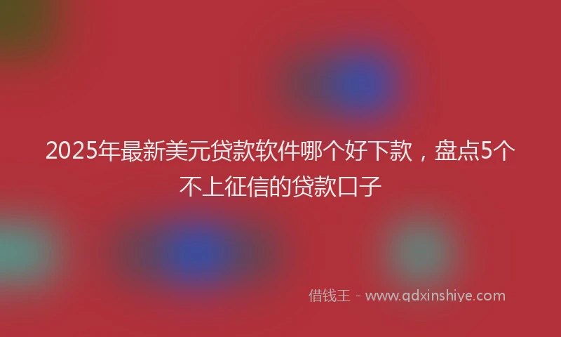 2025年最新美元贷款软件哪个好下款，盘点5个不上征信的贷款口子