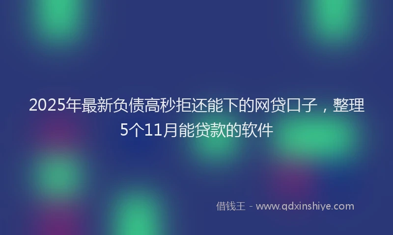 2025年最新负债高秒拒还能下的网贷口子，整理5个11月能贷款的软件