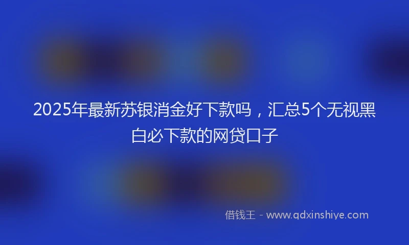 2025年最新苏银消金好下款吗，汇总5个无视黑白必下款的网贷口子
