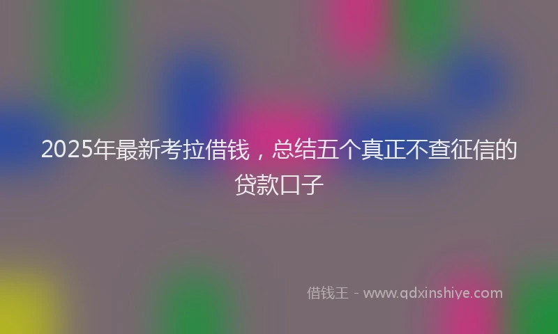 2025年最新考拉借钱，总结五个真正不查征信的贷款口子