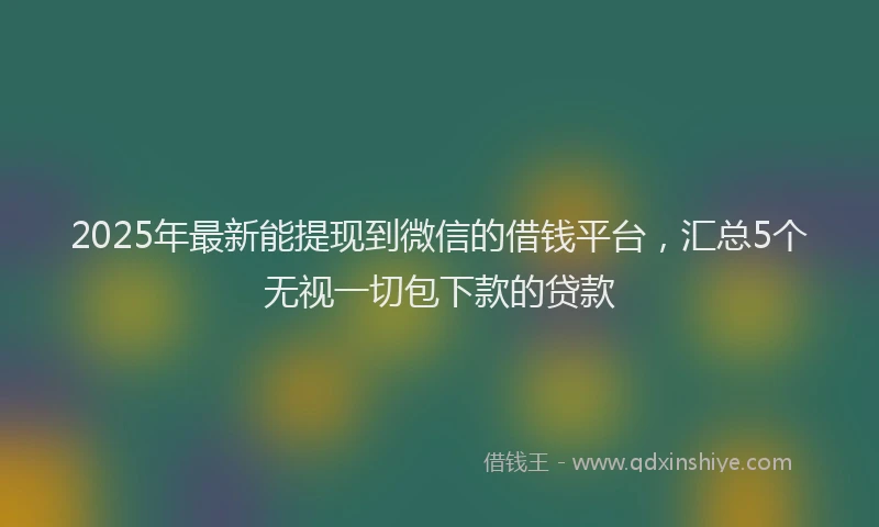 2025年最新能提现到微信的借钱平台，汇总5个无视一切包下款的贷款