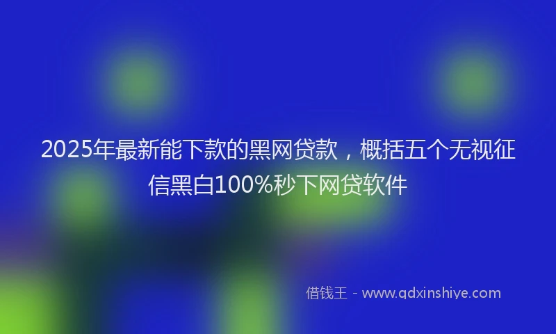 2025年最新能下款的黑网贷款，概括五个无视征信黑白100%秒下网贷软件