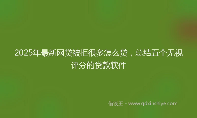 2025年最新网贷被拒很多怎么贷，总结五个无视评分的贷款软件