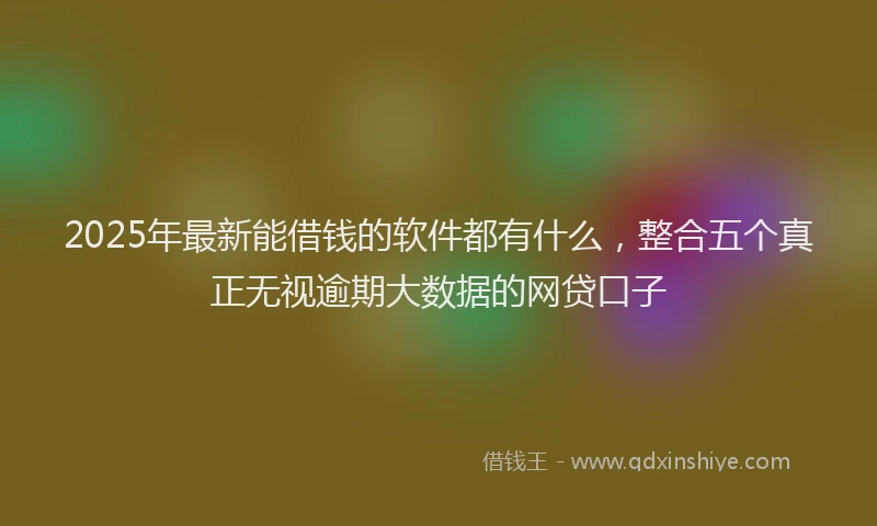 2025年最新能借钱的软件都有什么，整合五个真正无视逾期大数据的网贷口子