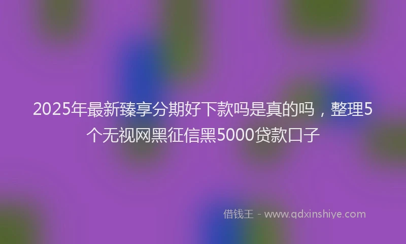 2025年最新臻享分期好下款吗是真的吗，整理5个无视网黑征信黑5000贷款口子