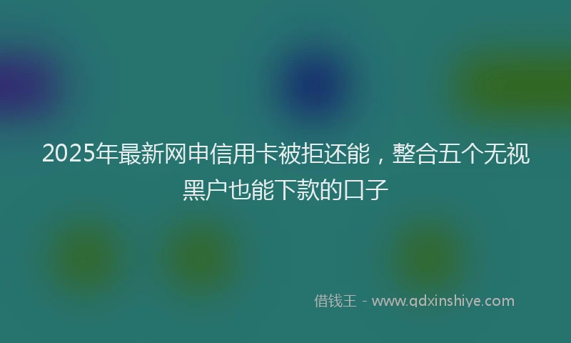 2025年最新网申信用卡被拒还能，整合五个无视黑户也能下款的口子